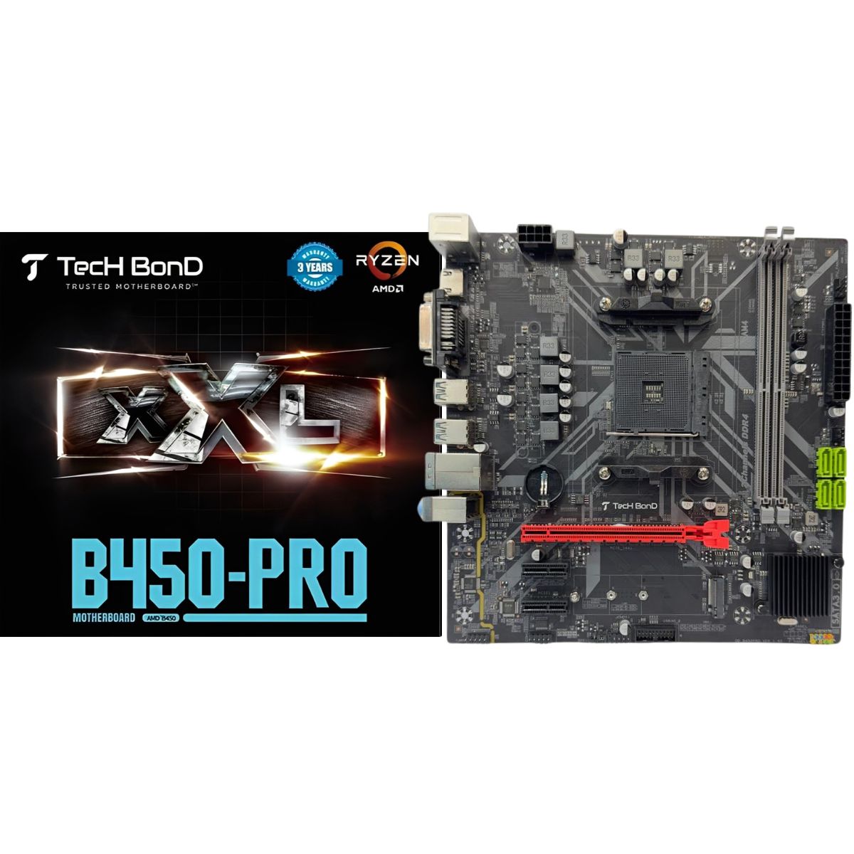 TecH BonD B450-PRO (Black) AM4 AMD Micro-ATX Motherboard