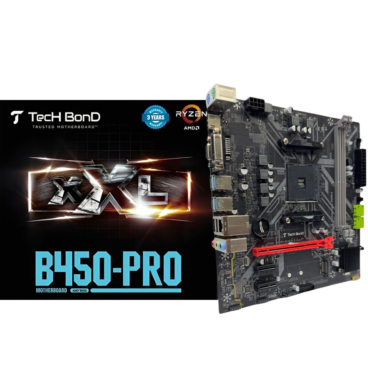 TecH BonD B450-PRO (Black) AM4 AMD Micro-ATX Motherboard