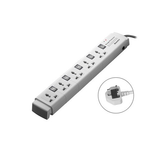 Huntkey PZC504 5port 3m Surge protection safety switch Power Strip