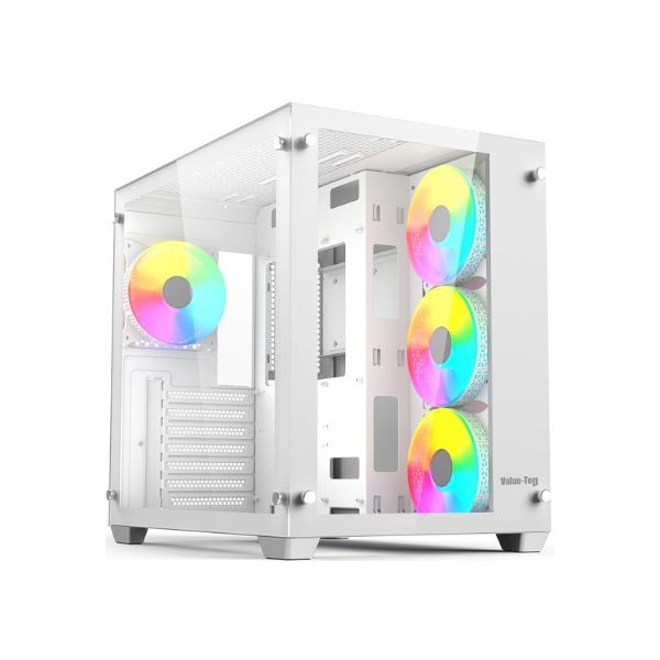 Value Top VT-V3W Dual-Chamber (White) ARGB 7Fan Mid Tower ATX Gaming Casing