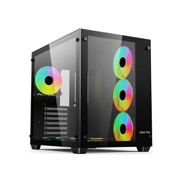 Value Top V3 Dual-Chamber (Black) ARGB 7Fan Mid Tower ATX Gaming Casing