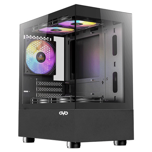 OVO CC233B ARGB ICE Cube Button Contro m-ATX Casing