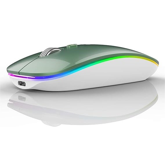 LIGHT BREEZE RBR-M1 (White) RGB Wireless & Bluetooth Rechargeable Mouse