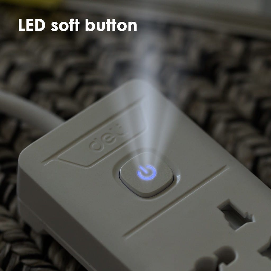 Deli ET404 Universal Hole Extension Cord 2 Pin 4 Port 5 Meter Power Strip (1)