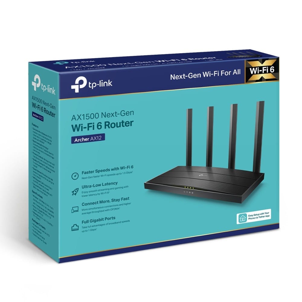 TP-Link Archer AX12 AX1500 1500Mbps Gigabit Wi-Fi 6 Router