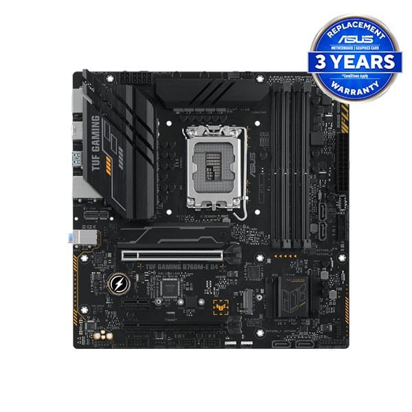 ASUS-TUF-GAMING-B760M-E-D4-Intel-13th-Gen-mATX-Motherboard-9-front