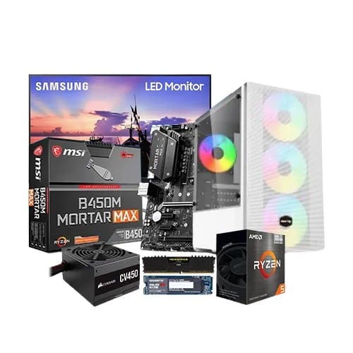AMD Ryzen 5 5600G MSI B450M Mortar MAX 8GB RAM 500GB NVME Budget PC