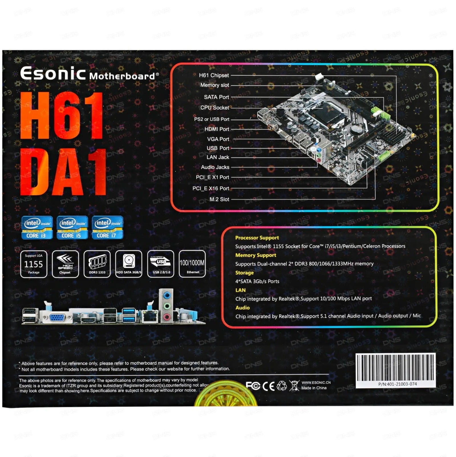 esonic h61da1 motherboard